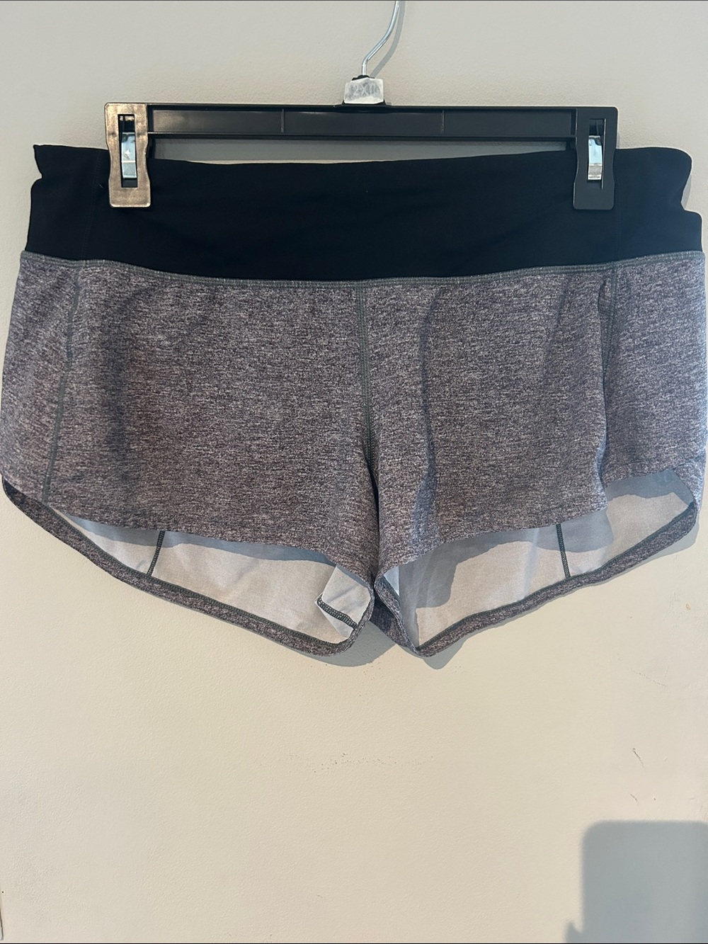 Lululemon Women’s Gray Performance Shorts with Black Waistband (size 8)